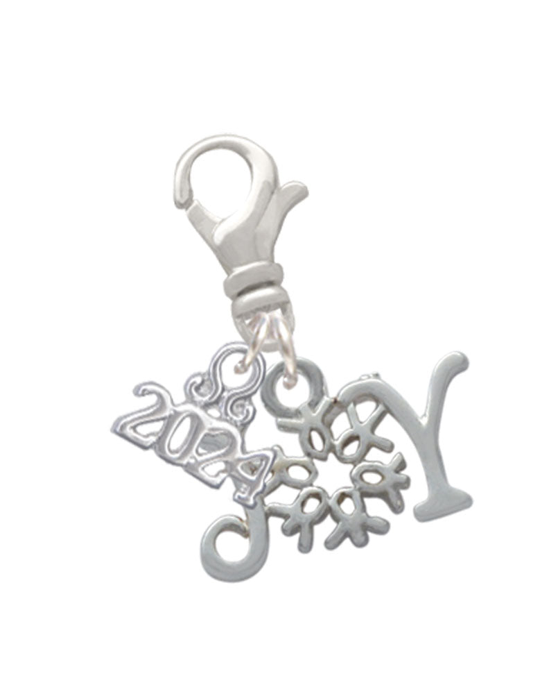 Delight Jewelry Silvertone Joy with Snowflake Clip on Charm with Year 2024 Image 1