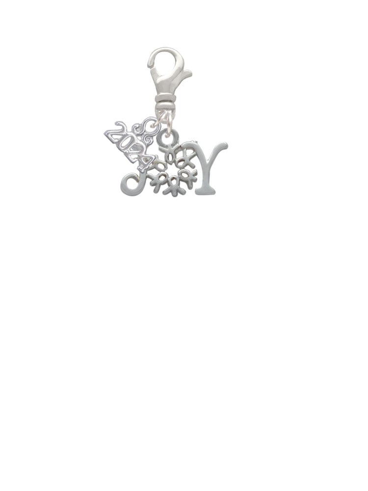 Delight Jewelry Silvertone Joy with Snowflake Clip on Charm with Year 2024 Image 2