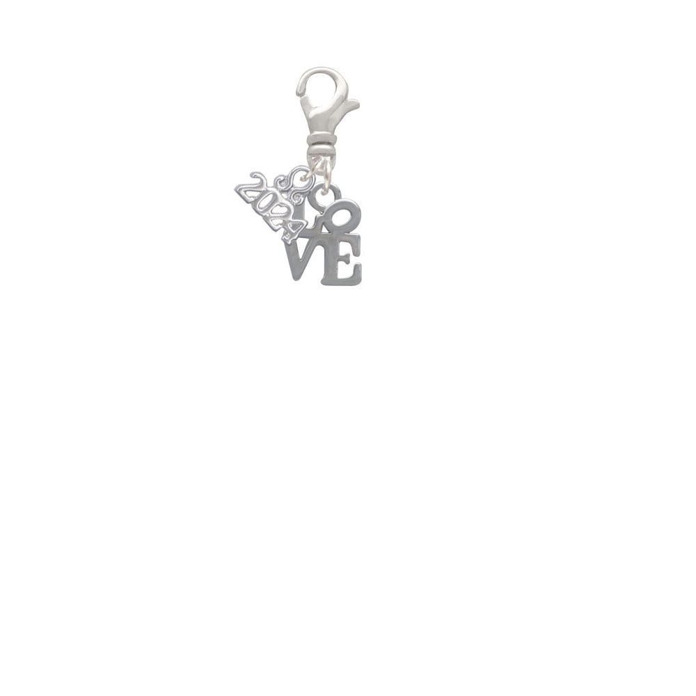 Delight Jewelry Silvertone Mini Love in Square Clip on Charm with Year 2024 Image 2