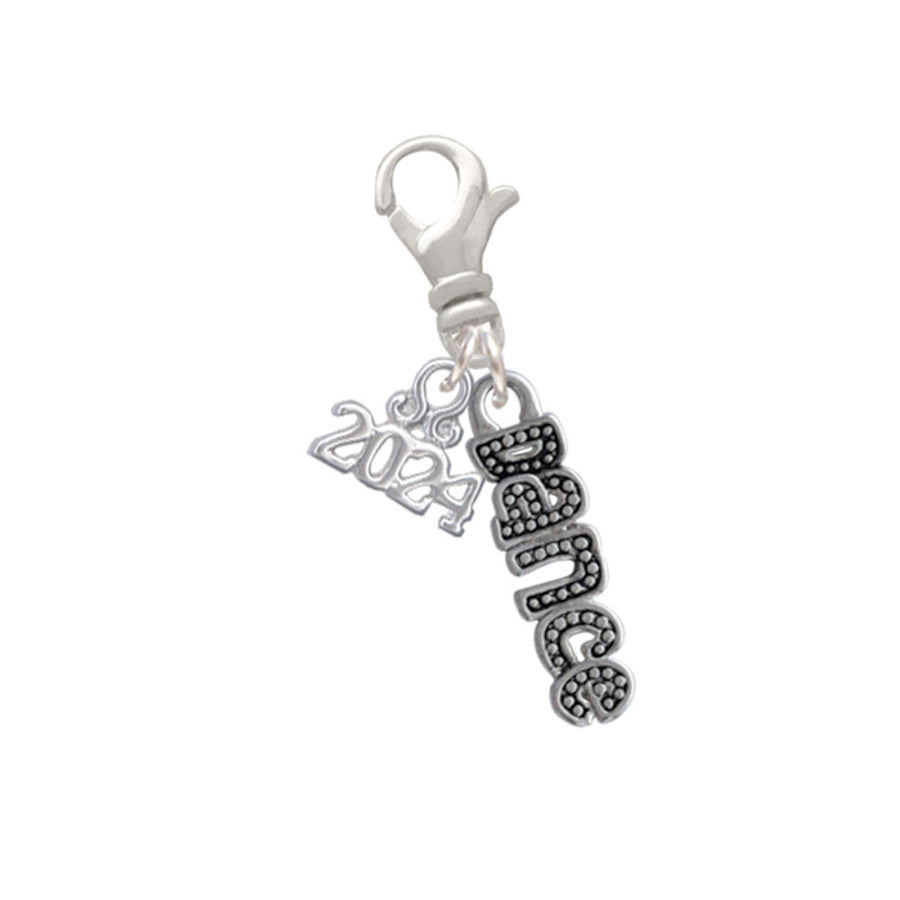Delight Jewelry Silvertone Beaded Dance Clip on Charm with Year 2024 Image 1