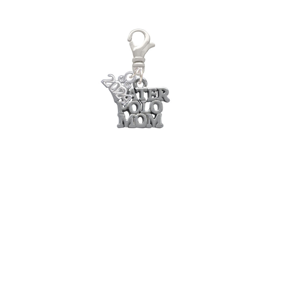Delight Jewelry Silvertone Water Polo Mom Clip on Charm with Year 2024 Image 2