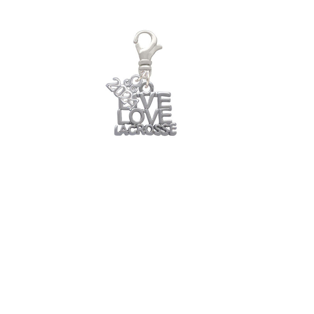 Delight Jewelry Silvertone Live Love Lacrosse Clip on Charm with Year 2024 Image 2