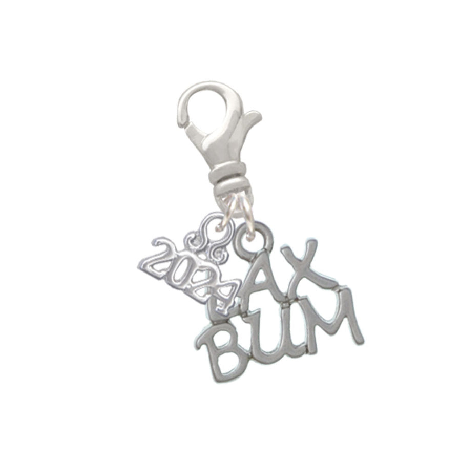 Delight Jewelry Silvertone LAX BUM Clip on Charm with Year 2024 Image 1