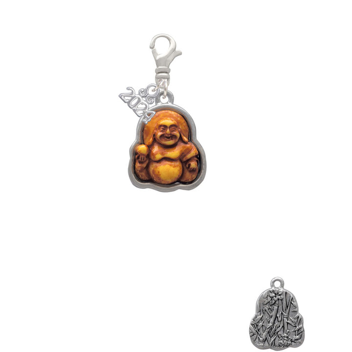 Delight Jewelry Resin Laughing Buddha in Frame Clip on Charm with Year 2024 Image 2
