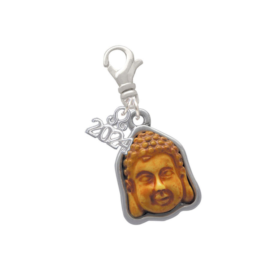 Delight Jewelry Resin Buddha Head in Frame Clip on Charm with Year 2024 Image 1