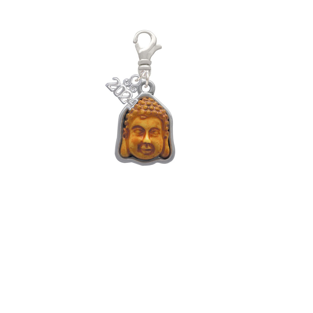 Delight Jewelry Resin Buddha Head in Frame Clip on Charm with Year 2024 Image 2