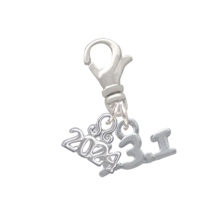 Delight Jewelry Silvertone Half Marathon - 13.1 Clip on Charm with Year 2024 Image 1