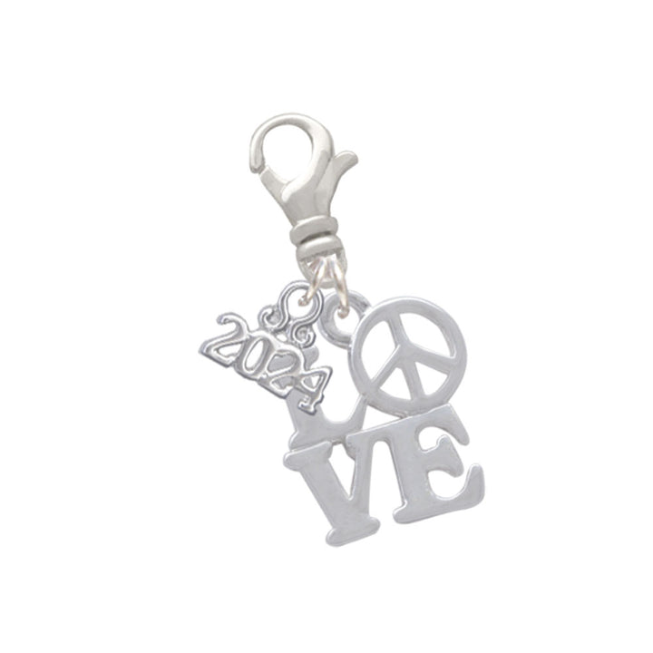 Delight Jewelry Love with Peace Sign Clip on Charm with Year 2024 Image 1