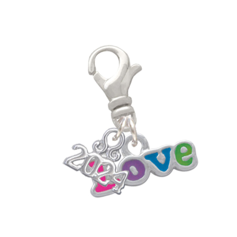 Delight Jewelry Rainbow Colored Love Clip on Charm with Year 2024 Image 1