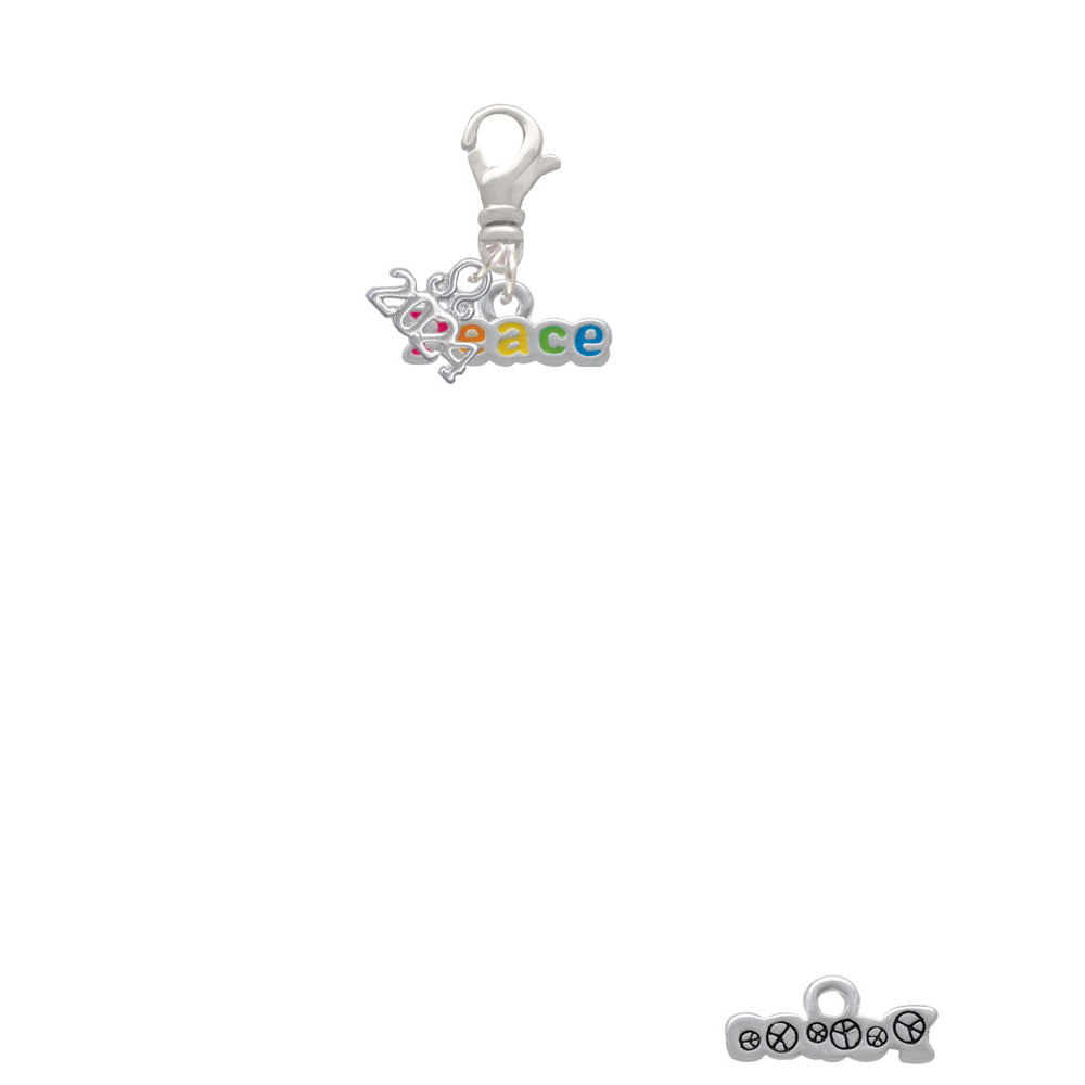 Delight Jewelry Rainbow Colored Peace Clip on Charm with Year 2024 Image 2