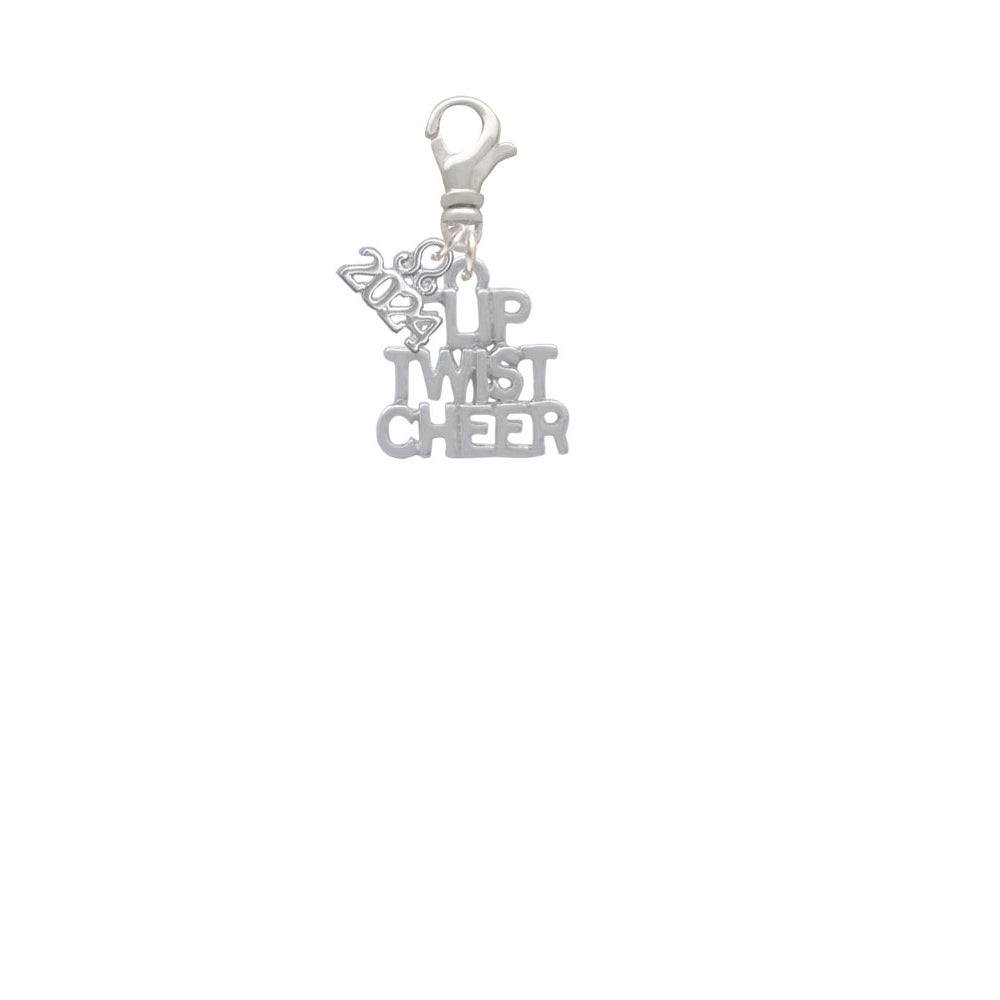 Delight Jewelry Silvertone Flip Twist Cheer Clip on Charm with Year 2024 Image 2