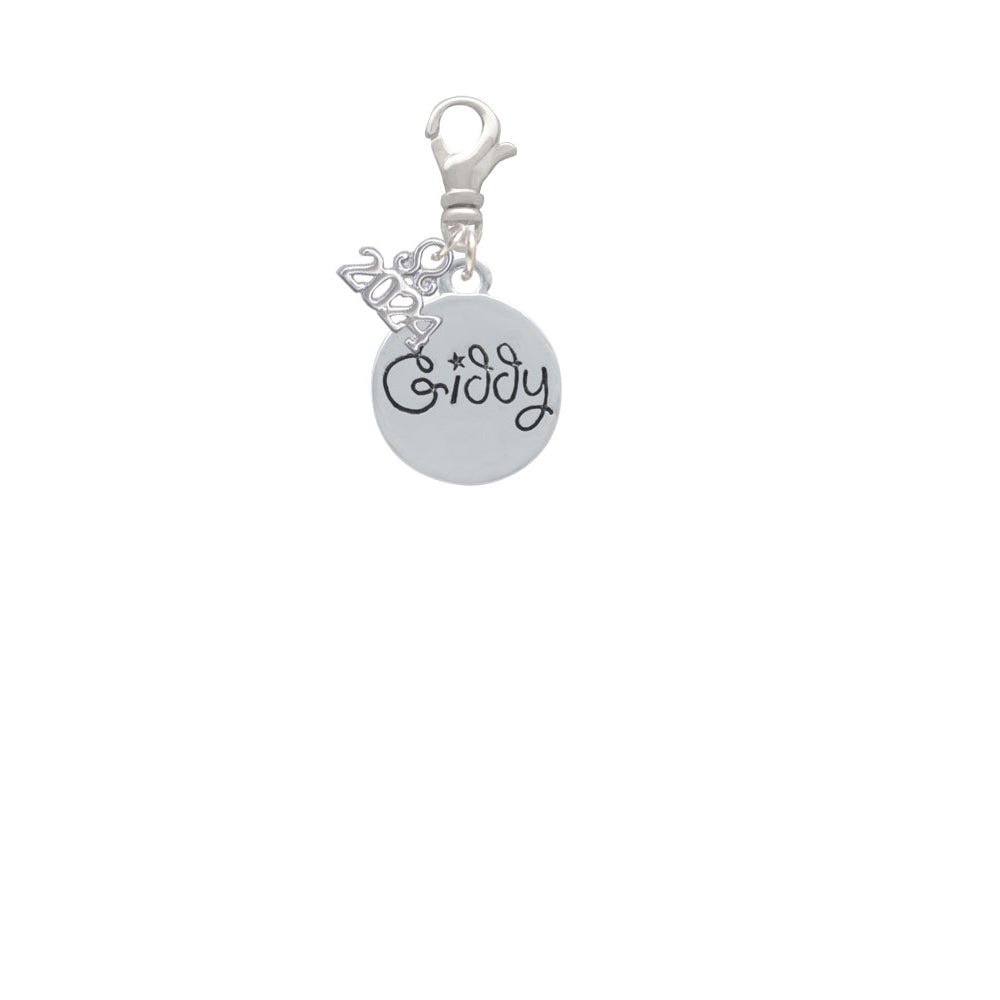 Delight Jewelry Silvertone Giddy Circle Clip on Charm with Year 2024 Image 2
