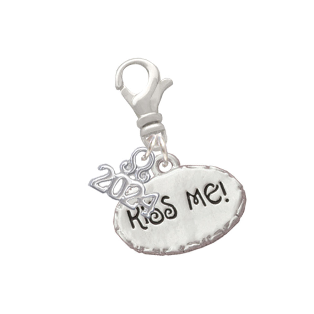 Delight Jewelry Silvertone Kiss Me Im Magically Delicious Clip on Charm with Year 2024 Image 1