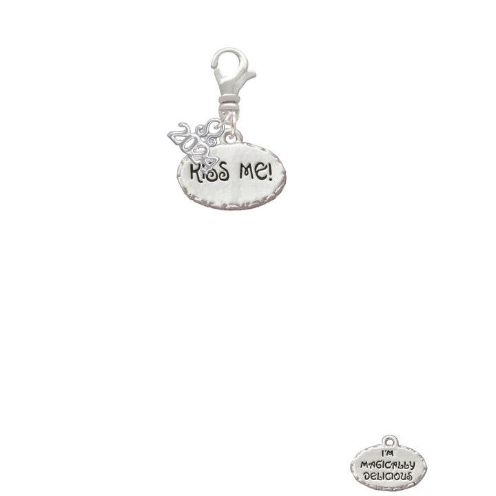 Delight Jewelry Silvertone Kiss Me Im Magically Delicious Clip on Charm with Year 2024 Image 2