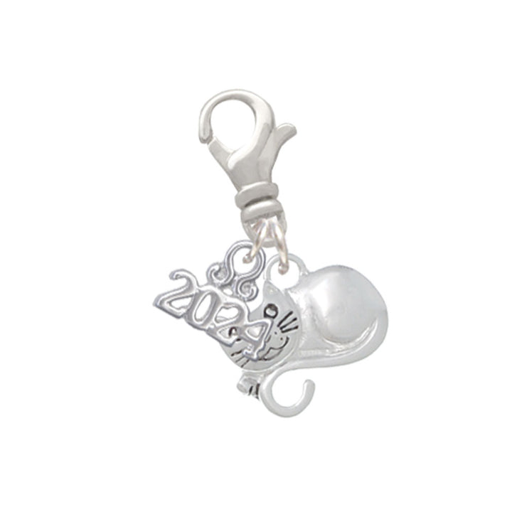 Delight Jewelry Curled Up Cat Clip on Charm with Year 2024 Image 1