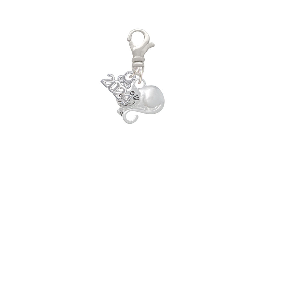 Delight Jewelry Curled Up Cat Clip on Charm with Year 2024 Image 2