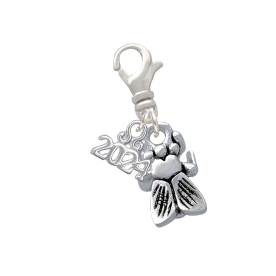 Delight Jewelry Silvertone Napoleons Small Bee Clip on Charm with Year 2024 Image 1