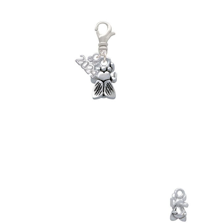 Delight Jewelry Silvertone Napoleons Small Bee Clip on Charm with Year 2024 Image 2
