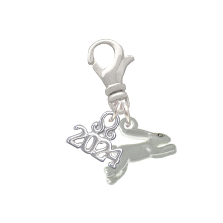 Delight Jewelry Leaping Rabbit Clip on Charm with Year 2024 Image 1
