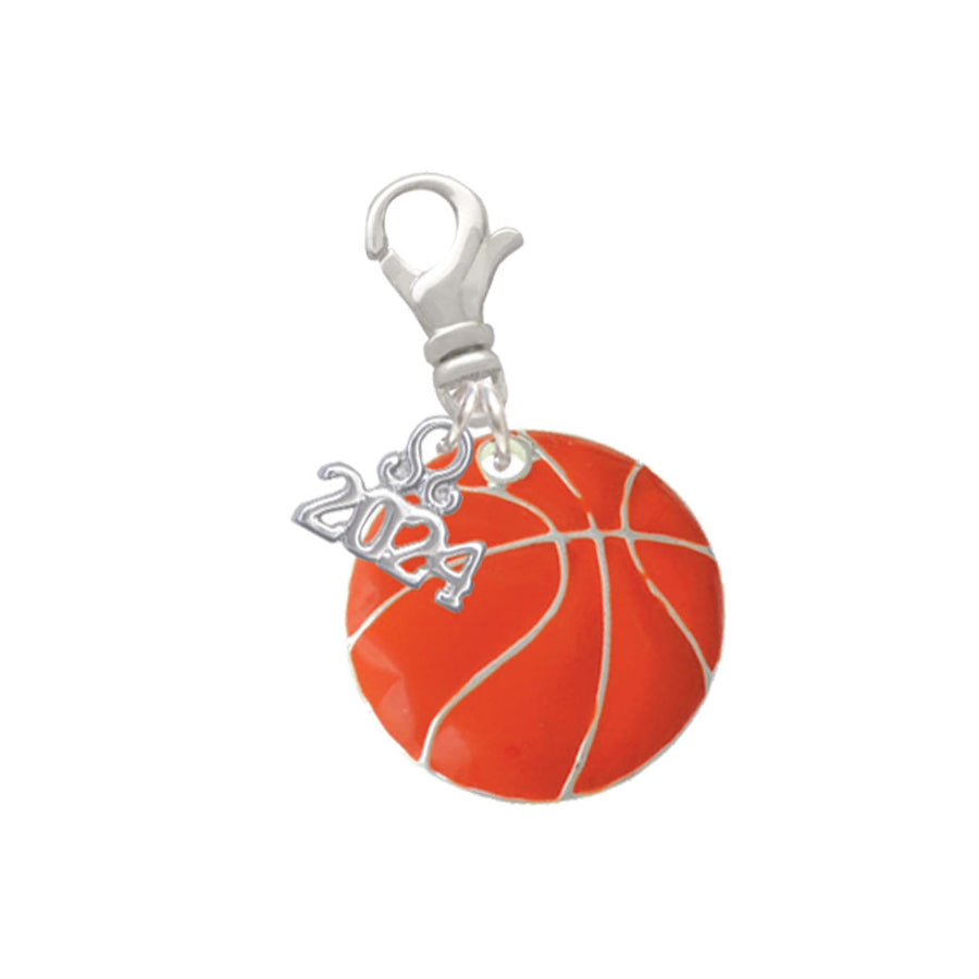 Delight Jewelry 3/4 Enamel Basketball Clip on Charm with Year 2024 Image 1