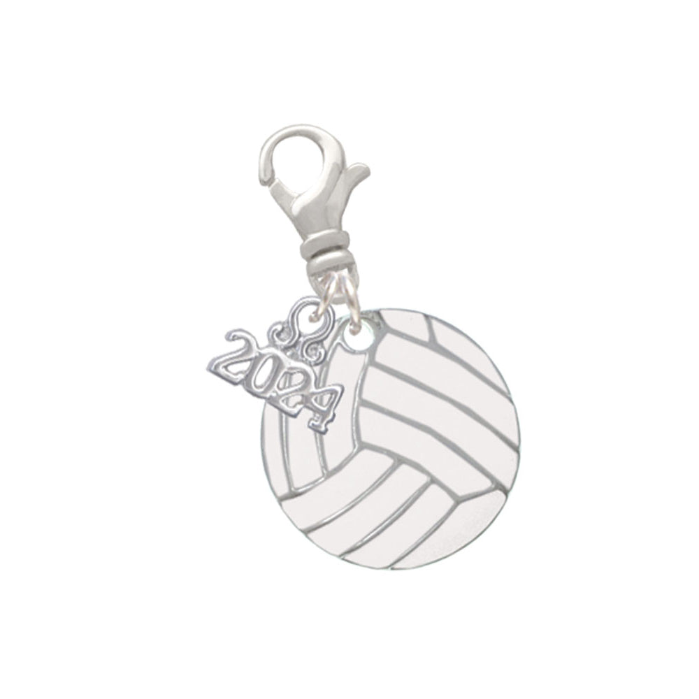Delight Jewelry 3/4 Enamel Volleyball Clip on Charm with Year 2024 Image 1