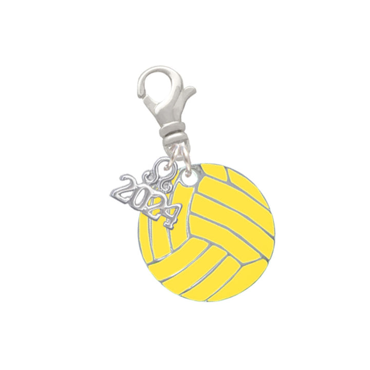 Delight Jewelry 3/4 Enamel Water Polo Ball Clip on Charm with Year 2024 Image 1