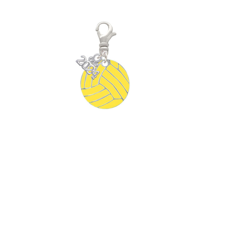 Delight Jewelry 3/4 Enamel Water Polo Ball Clip on Charm with Year 2024 Image 2
