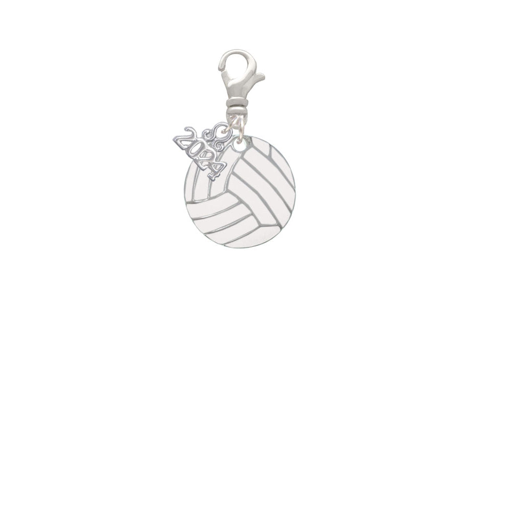 Delight Jewelry 3/4 Enamel Volleyball Clip on Charm with Year 2024 Image 2