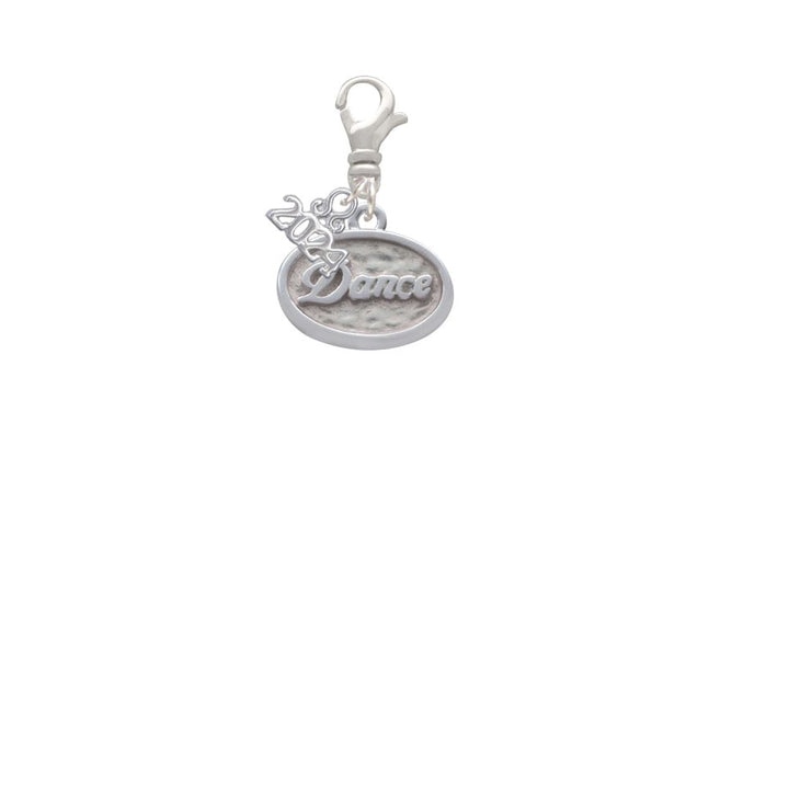Delight Jewelry Silvertone Dance - Oval Seal Clip on Charm with Year 2024 Image 2