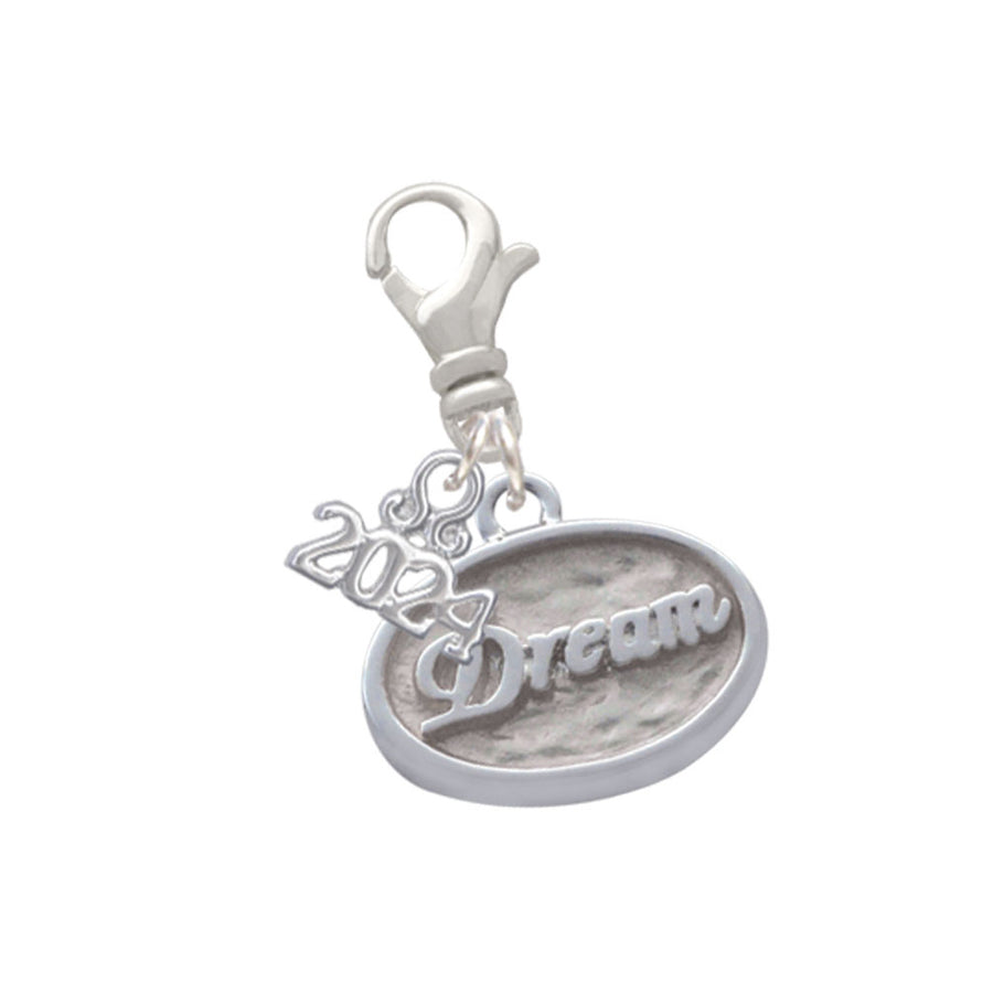 Delight Jewelry Silvertone Dream - Oval Seal Clip on Charm with Year 2024 Image 1
