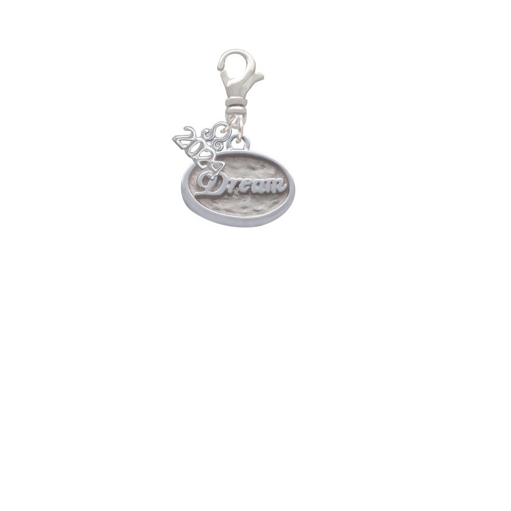 Delight Jewelry Silvertone Dream - Oval Seal Clip on Charm with Year 2024 Image 2