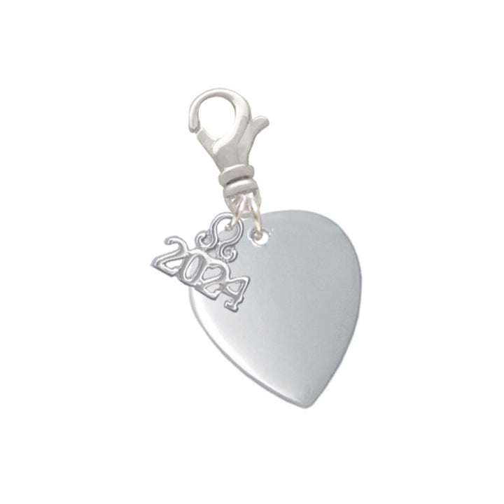 Delight Jewelry Silvertone Large Guitar Pick Clip on Charm with Year 2024 Image 1
