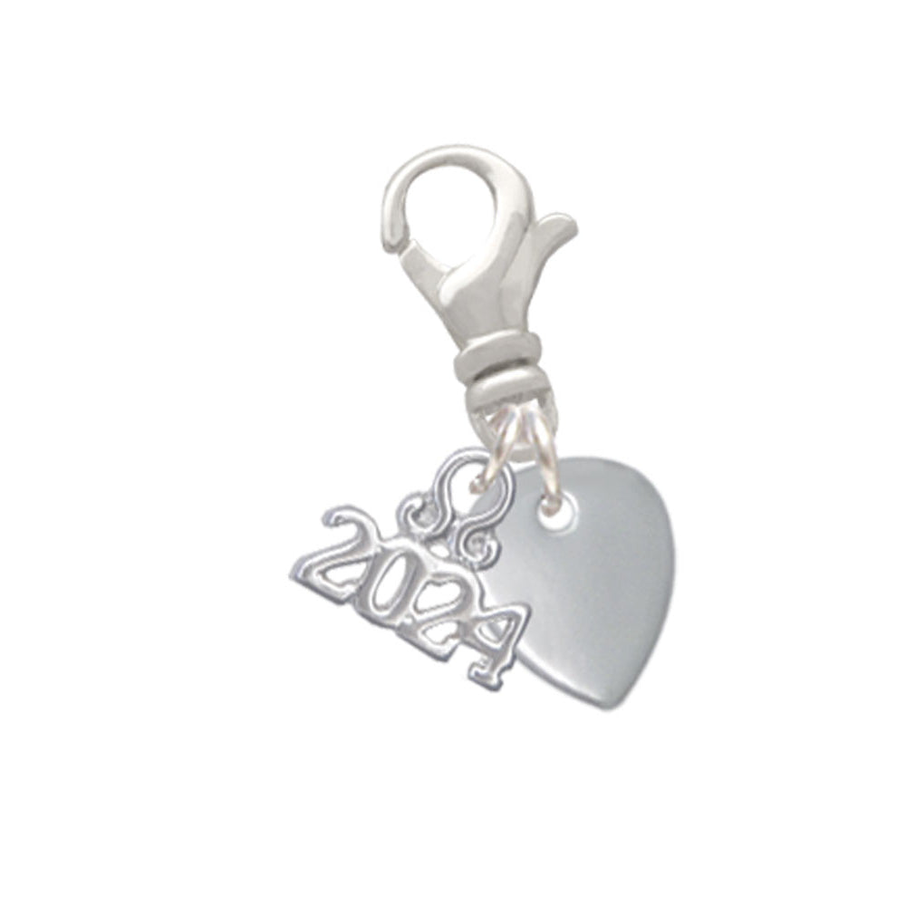 Delight Jewelry Silvertone Mini Guitar Pick Clip on Charm with Year 2024 Image 1