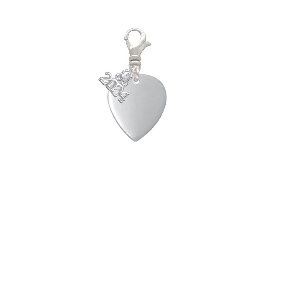 Delight Jewelry Silvertone Large Guitar Pick Clip on Charm with Year 2024 Image 2