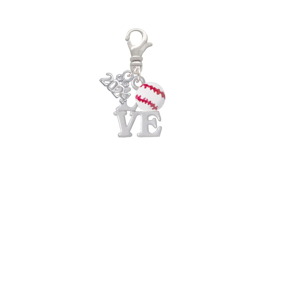 Delight Jewelry Love with Baseball Clip on Charm with Year 2024 Image 2