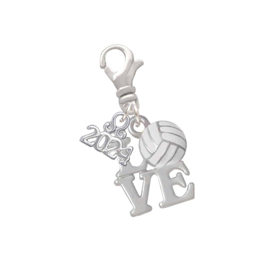 Delight Jewelry Love with Volleyball Clip on Charm with Year 2024 Image 1