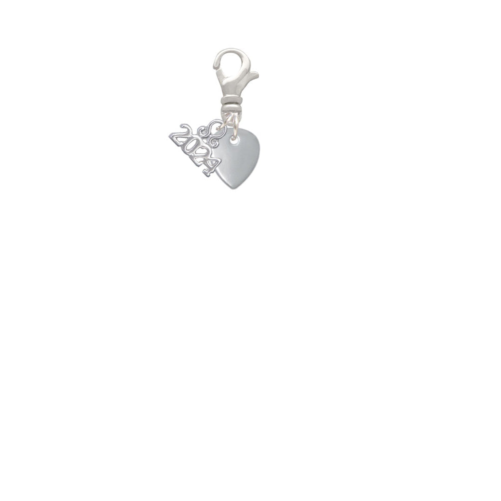 Delight Jewelry Silvertone Mini Guitar Pick Clip on Charm with Year 2024 Image 2