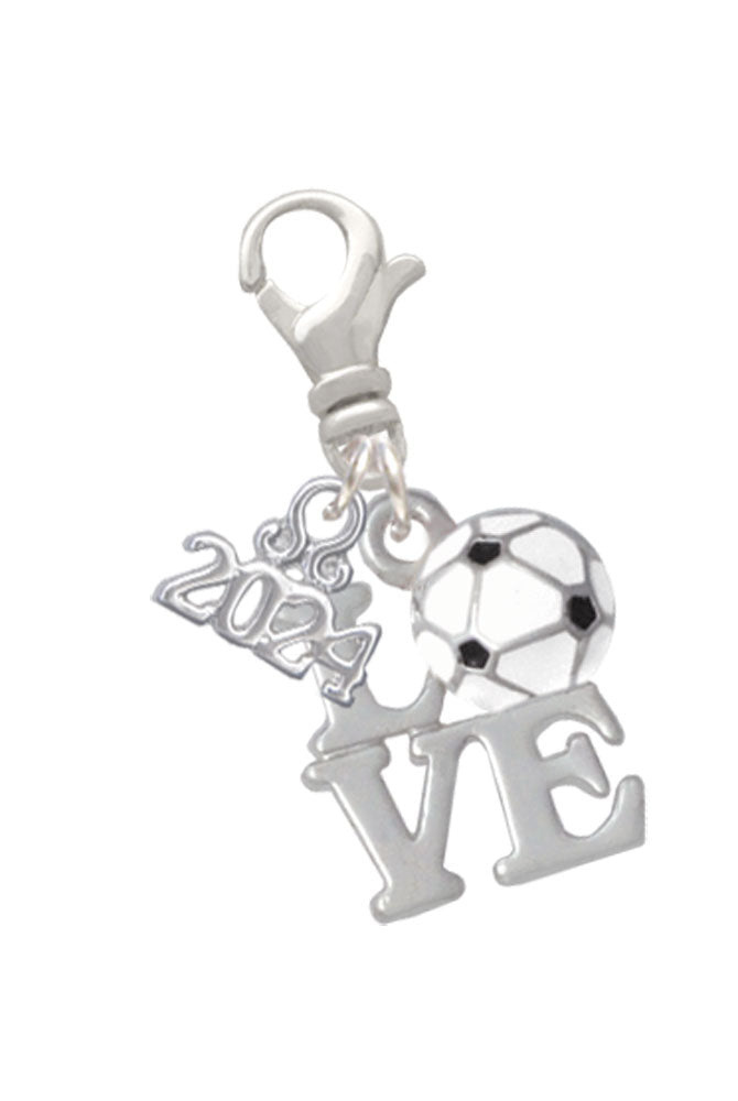 Delight Jewelry Love with Soccer Ball Clip on Charm with Year 2024 Image 1