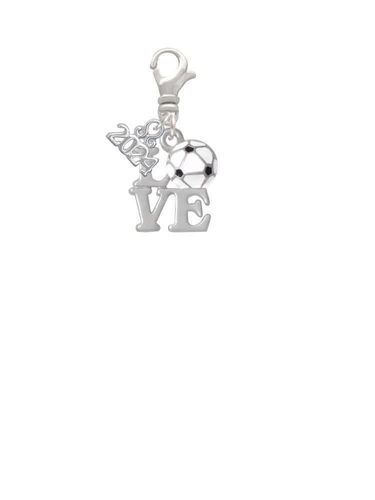 Delight Jewelry Love with Soccer Ball Clip on Charm with Year 2024 Image 2