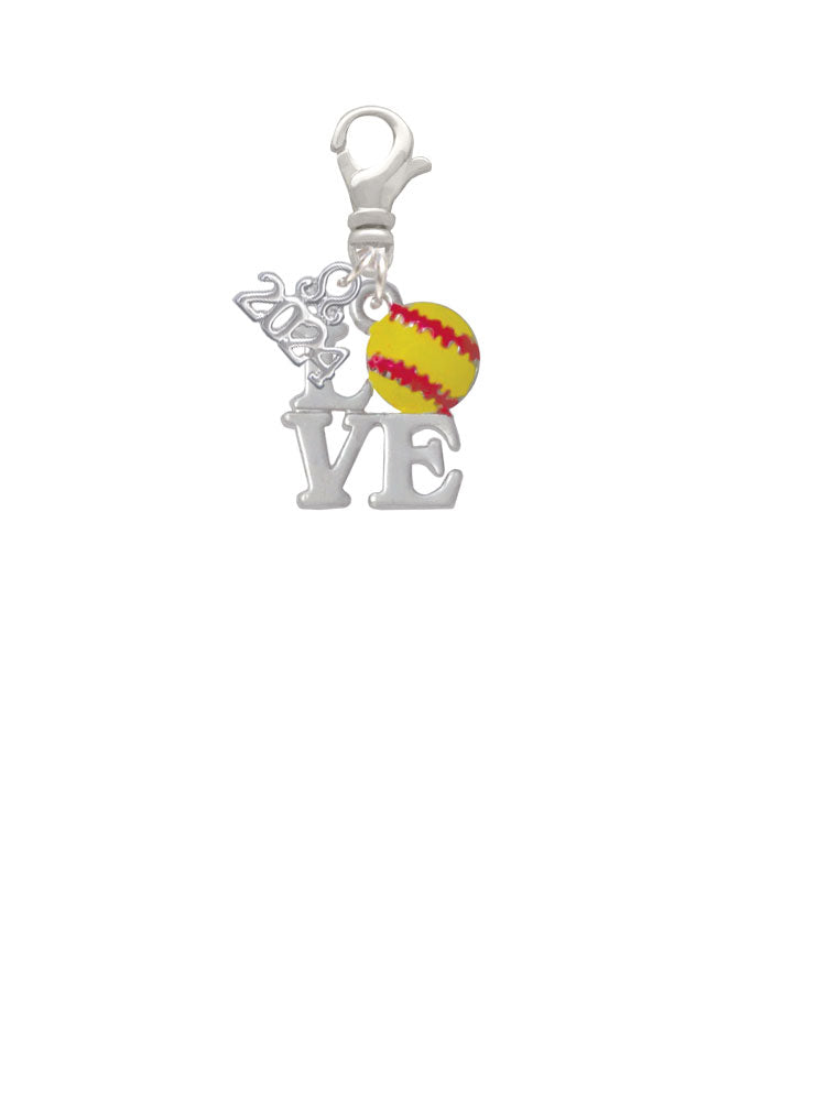 Delight Jewelry Love with Softball Clip on Charm with Year 2024 Image 2