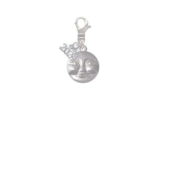 Delight Jewelry Silvertone Happy Moon Clip on Charm with Year 2024 Image 2