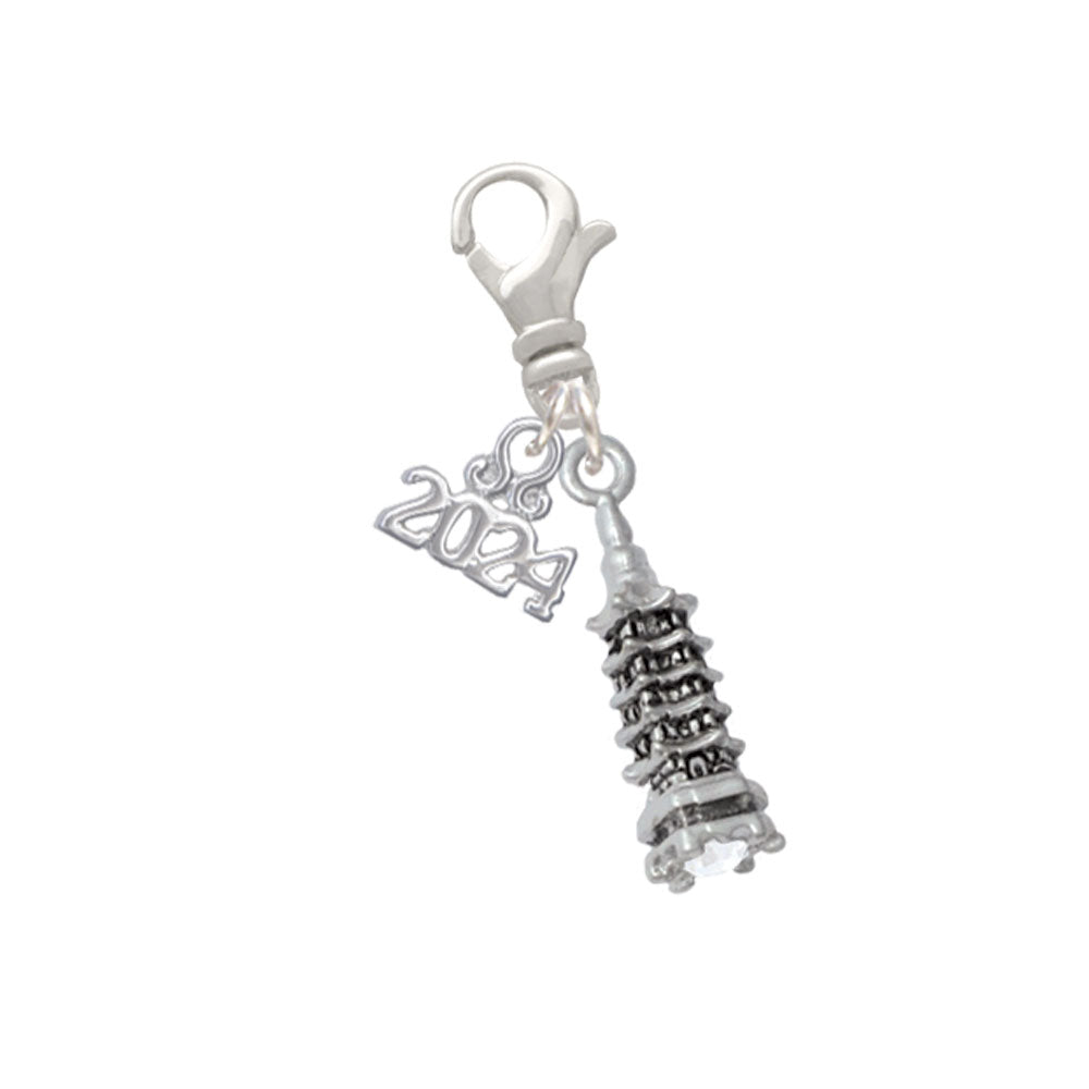Delight Jewelry Pagoda with Clear Crystal Clip on Charm with Year 2024 Image 1
