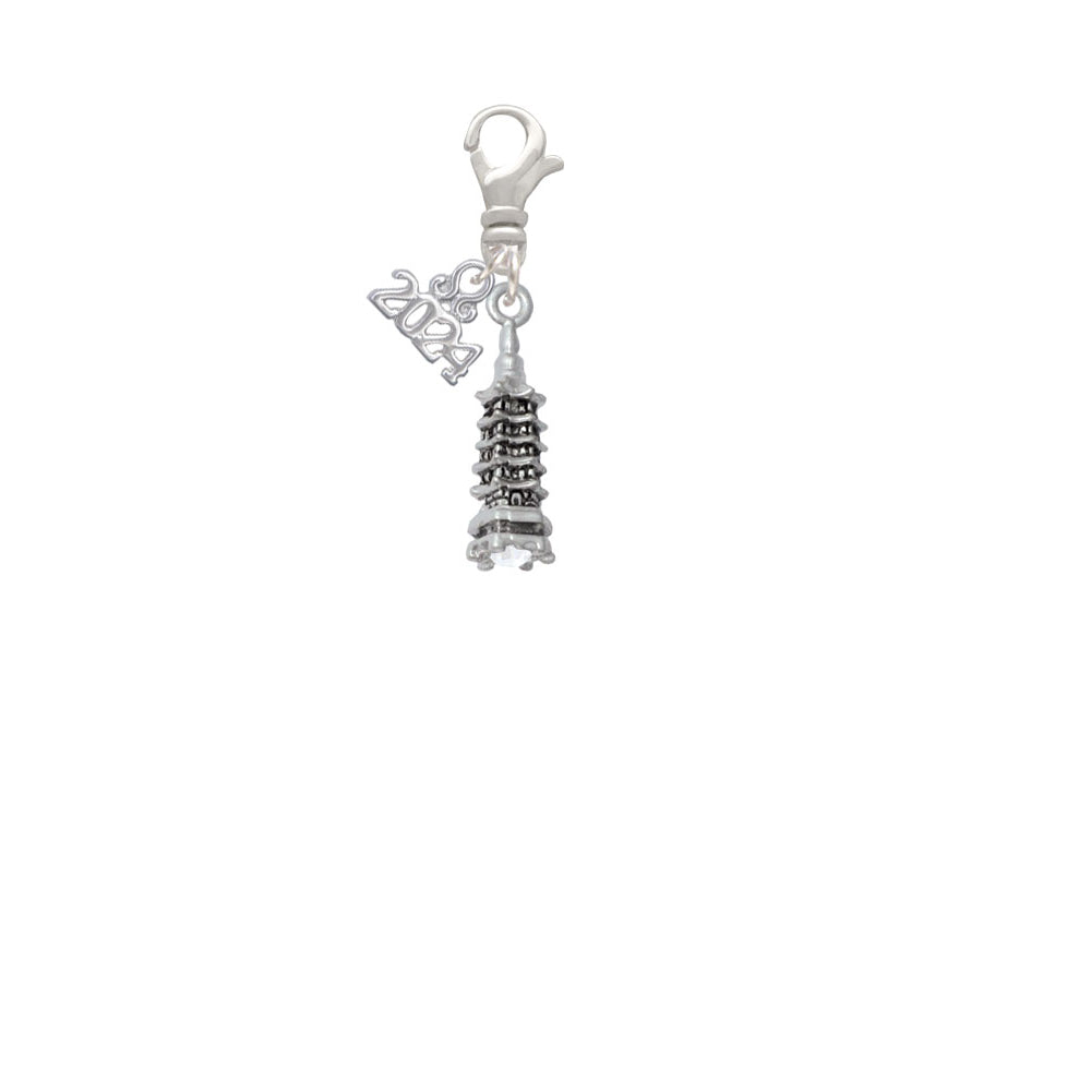 Delight Jewelry Pagoda with Clear Crystal Clip on Charm with Year 2024 Image 2