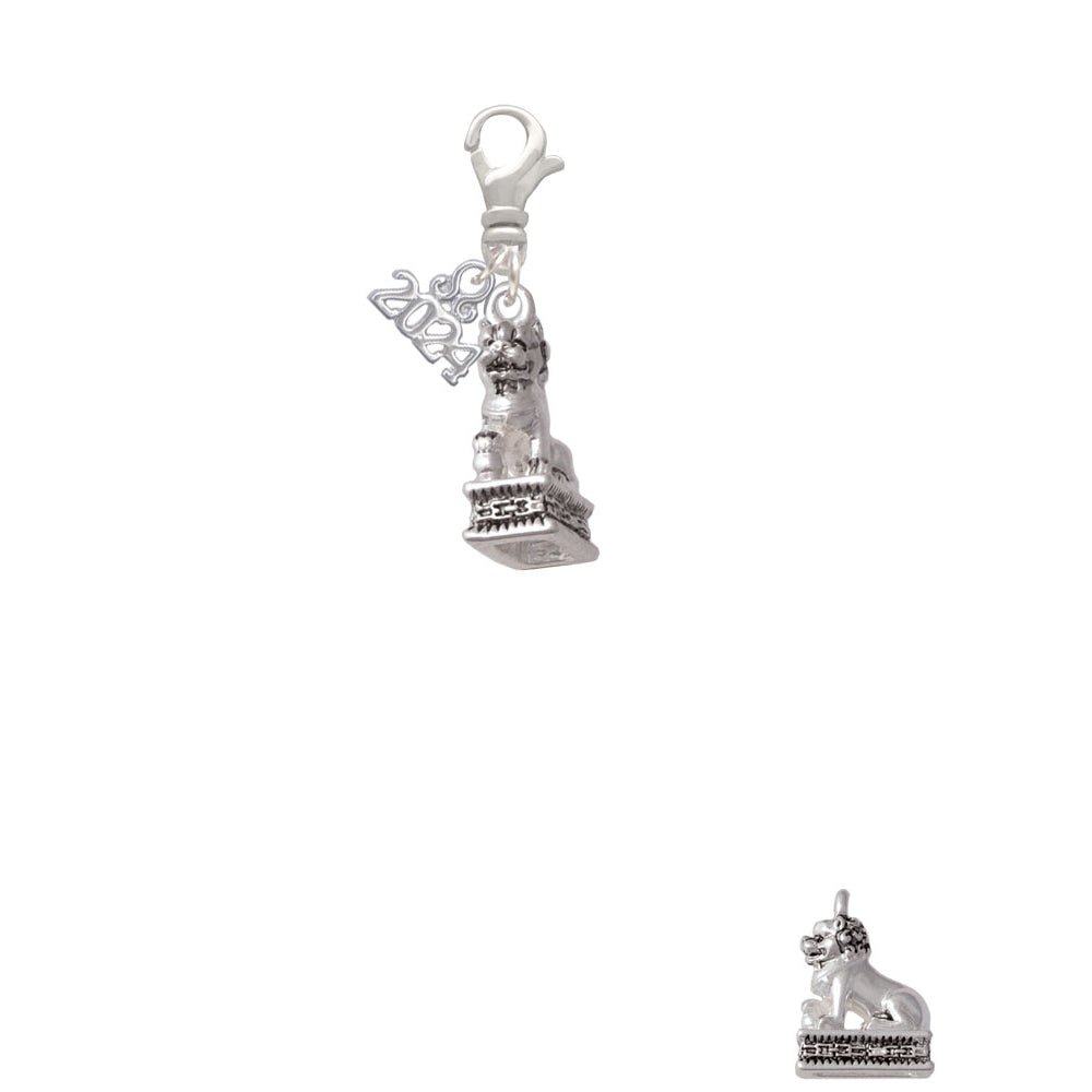 Delight Jewelry Silvertone Fu Dog Clip on Charm with Year 2024 Image 2