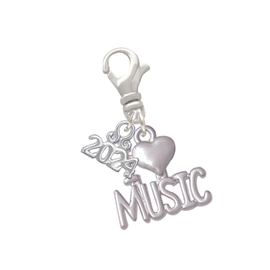 Delight Jewelry I Heart Music Clip on Charm with Year 2024 Image 1