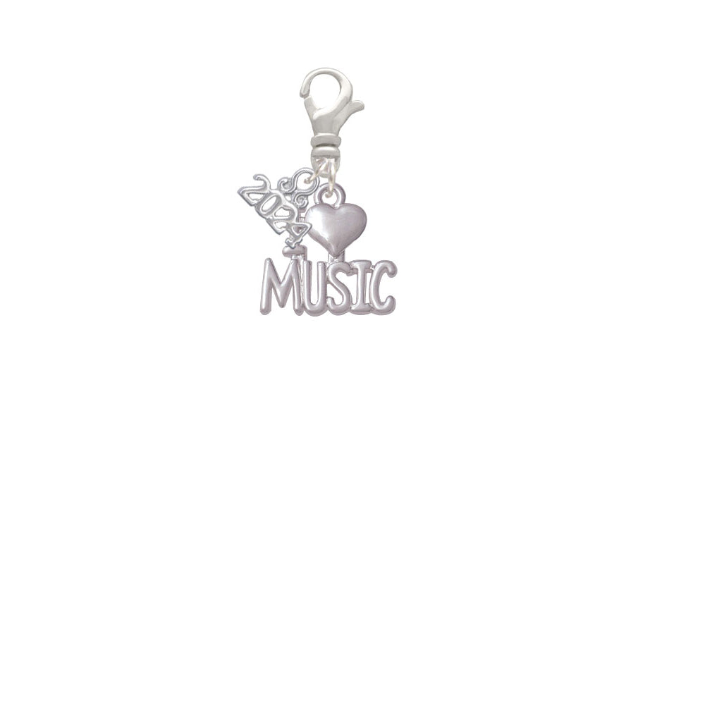 Delight Jewelry I Heart Music Clip on Charm with Year 2024 Image 2