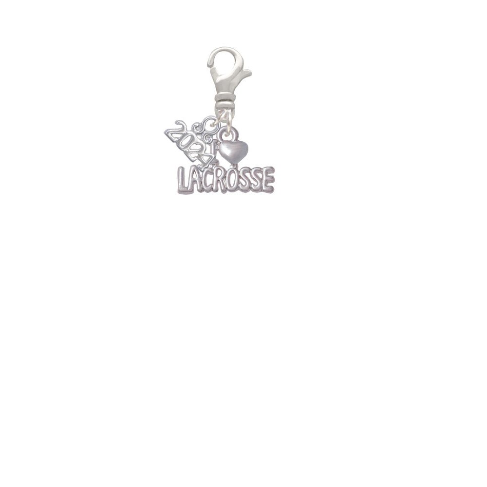 Delight Jewelry I Heart Lacrosse Clip on Charm with Year 2024 Image 2