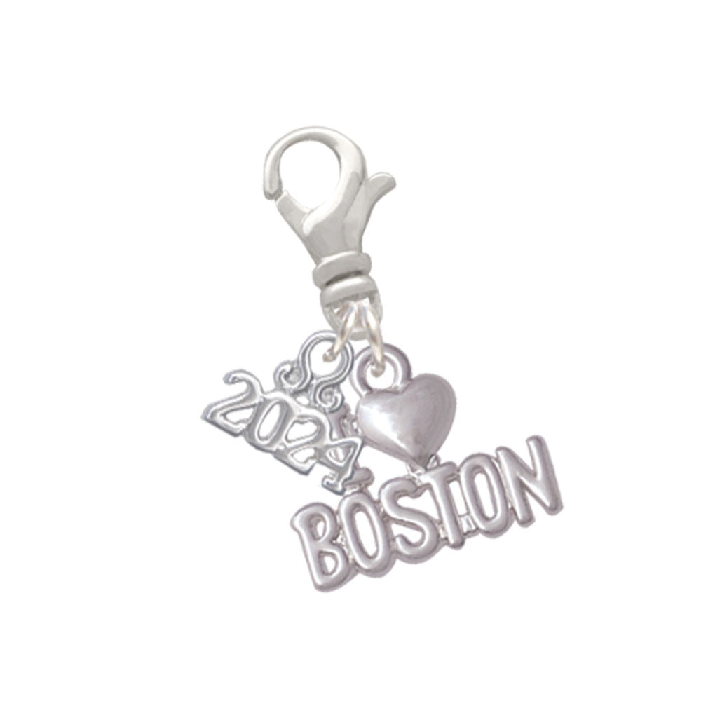 Delight Jewelry I Heart Boston Clip on Charm with Year 2024 Image 1