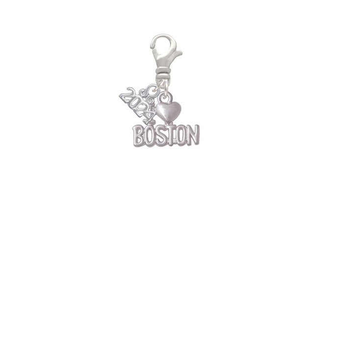Delight Jewelry I Heart Boston Clip on Charm with Year 2024 Image 2