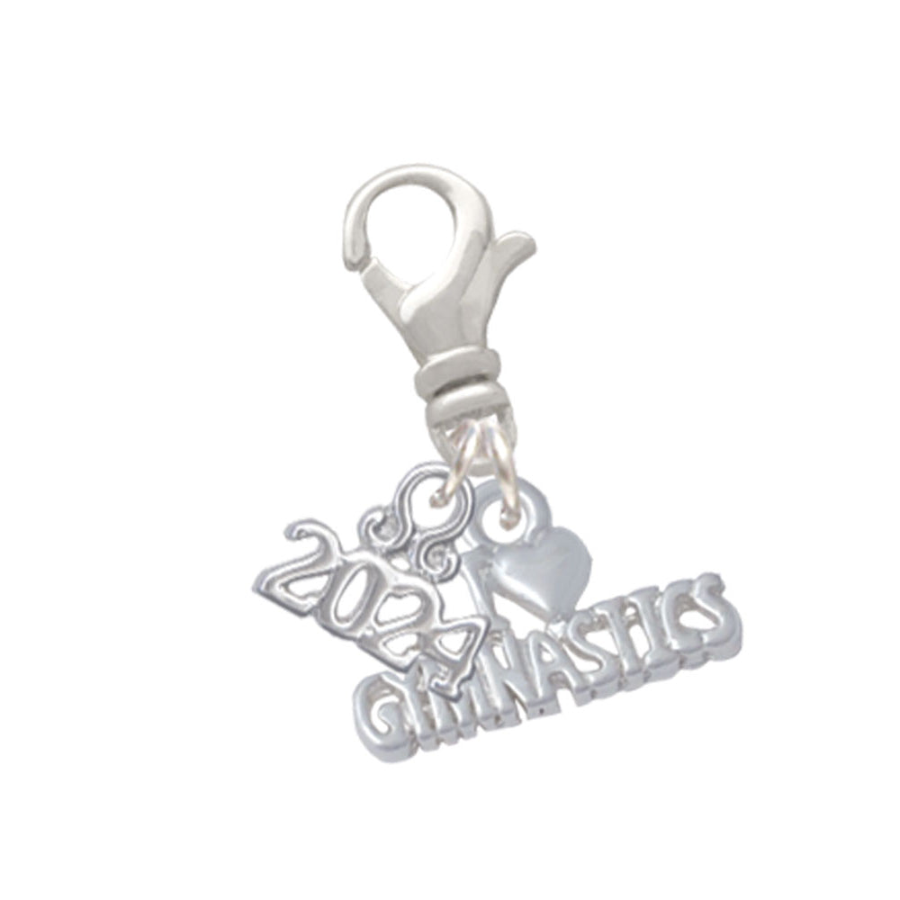 Delight Jewelry I Heart Gymnastics Clip on Charm with Year 2024 Image 1